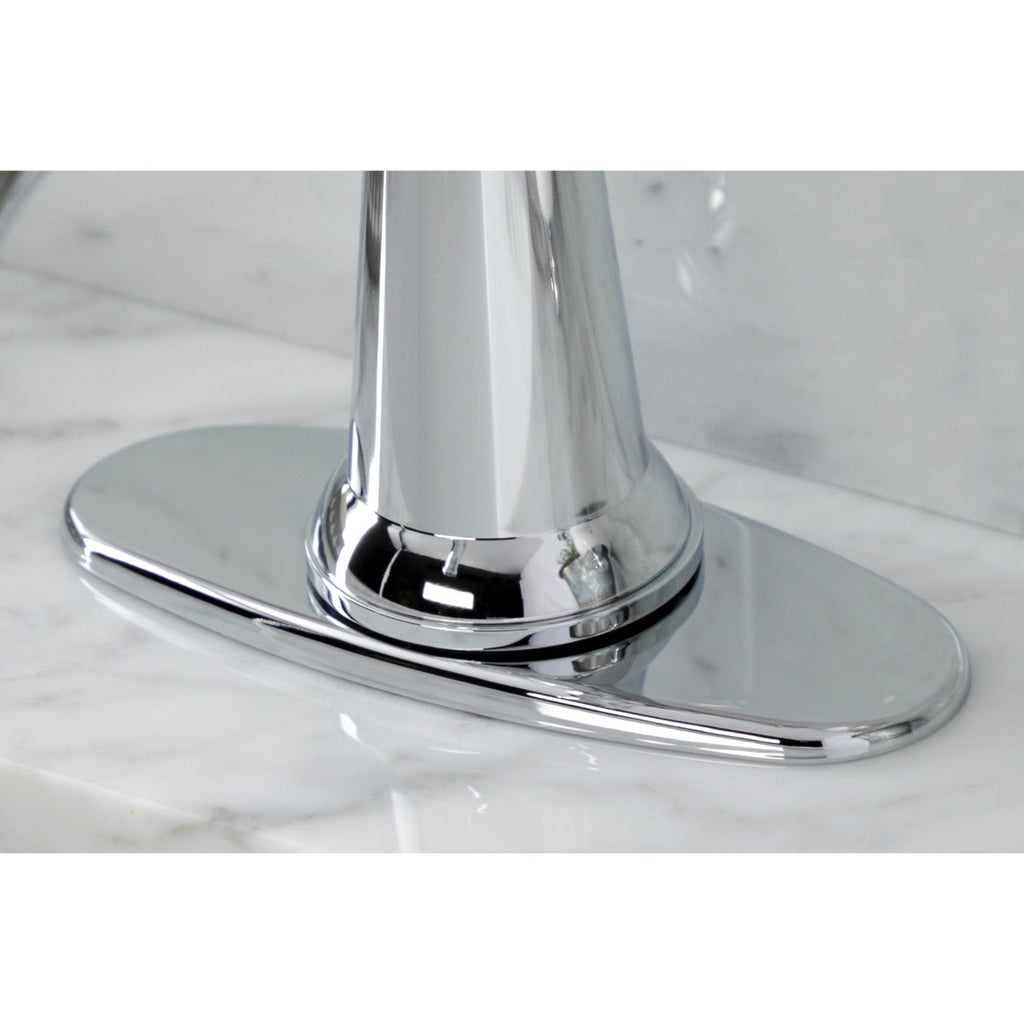 Nautical Single-Handle 1-Hole Deck Mount Bathroom Faucet with Push Pop-Up and Deck Plate