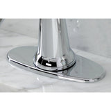 Nautical One-Handle 1-Hole Bathroom Faucet with Deck Plate and Push Pop-Up Drain