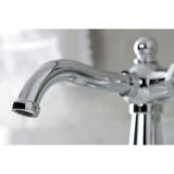 Nautical Single-Handle 1-Hole Deck Mount Bathroom Faucet with Push Pop-Up and Deck Plate