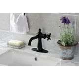 Nautical Single-Handle 1-Hole Deck Mount Bathroom Faucet with Push Pop-Up and Deck Plate