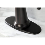 Nautical One-Handle 1-Hole Bathroom Faucet with Deck Plate and Push Pop-Up Drain