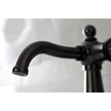 Nautical One-Handle 1-Hole Bathroom Faucet with Deck Plate and Push Pop-Up Drain