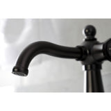 Nautical Single-Handle 1-Hole Deck Mount Bathroom Faucet with Push Pop-Up and Deck Plate