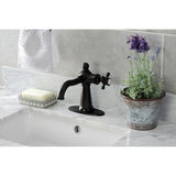 Nautical Single-Handle 1-Hole Deck Mount Bathroom Faucet with Push Pop-Up and Deck Plate