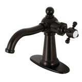 Nautical Single-Handle 1-Hole Deck Mount Bathroom Faucet with Push Pop-Up and Deck Plate