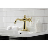 Nautical Single-Handle 1-Hole Deck Mount Bathroom Faucet with Push Pop-Up and Deck Plate