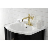 Nautical One-Handle 1-Hole Bathroom Faucet with Deck Plate and Push Pop-Up Drain