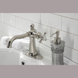 Nautical Single-Handle 1-Hole Deck Mount Bathroom Faucet with Push Pop-Up and Deck Plate