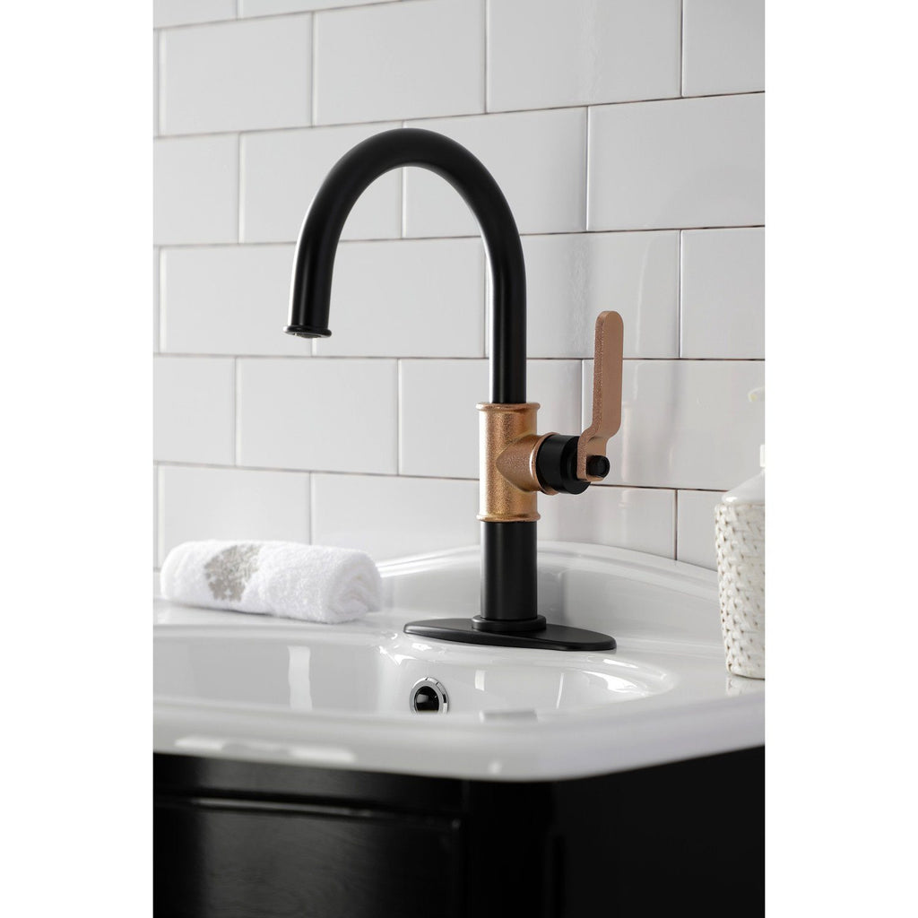 Whitaker Single-Handle 1-Hole Deck Mount Bathroom Faucet with Push Pop-Up and Deck Plate