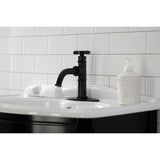 Belknap One-Handle 1-Hole Bathroom Faucet with Deck Plate and Push Pop-Up Drain
