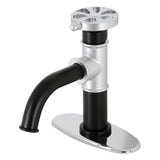 Belknap One-Handle 1-Hole Bathroom Faucet with Deck Plate and Push Pop-Up Drain