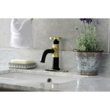Belknap One-Handle 1-Hole Bathroom Faucet with Deck Plate and Push Pop-Up Drain