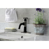 Belknap One-Handle 1-Hole Bathroom Faucet with Deck Plate and Push Pop-Up Drain