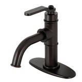 Whitaker Single-Handle 1-Hole Deck Mount Bathroom Faucet with Push Pop-Up and Deck Plate
