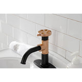 Belknap One-Handle 1-Hole Bathroom Faucet with Deck Plate and Push Pop-Up Drain