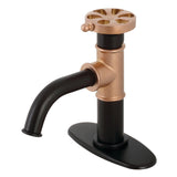 Belknap One-Handle 1-Hole Bathroom Faucet with Deck Plate and Push Pop-Up Drain