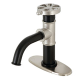 Belknap One-Handle 1-Hole Bathroom Faucet with Deck Plate and Push Pop-Up Drain