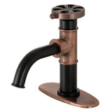 Belknap One-Handle 1-Hole Bathroom Faucet with Deck Plate and Push Pop-Up Drain