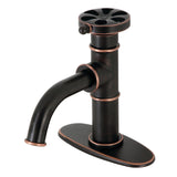 Belknap One-Handle 1-Hole Bathroom Faucet with Deck Plate and Push Pop-Up Drain