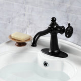 Fuller One-Handle 1-Hole Bathroom Faucet with Deck Plate and Push Pop-Up Drain