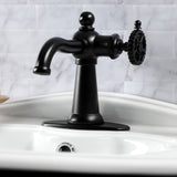 Fuller One-Handle 1-Hole Bathroom Faucet with Deck Plate and Push Pop-Up Drain
