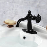 Belknap One-Handle 1-Hole Bathroom Faucet with Deck Plate and Push Pop-Up Drain