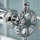 Fuller One-Handle 1-Hole Bathroom Faucet with Deck Plate and Push Pop-Up Drain
