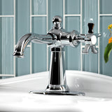 Hamilton One-Handle 1-Hole Bathroom Faucet with Deck Plate and Push Pop-Up Drain