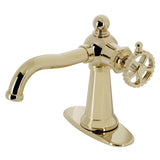 Fuller One-Handle 1-Hole Bathroom Faucet with Deck Plate and Push Pop-Up Drain