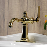Knight Single-Handle 1-Hole Deck Mount Bathroom Faucet with Push Pop-Up and Deck Plate