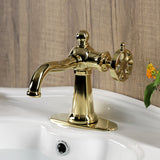 Belknap Single-Handle 1-Hole Deck Mount Bathroom Faucet with Push Pop-Up and Deck Plate