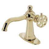 Belknap One-Handle 1-Hole Bathroom Faucet with Deck Plate and Push Pop-Up Drain