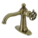 Fuller One-Handle 1-Hole Bathroom Faucet with Deck Plate and Push Pop-Up Drain