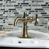 Hamilton One-Handle 1-Hole Bathroom Faucet with Deck Plate and Push Pop-Up Drain