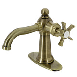Hamilton One-Handle 1-Hole Bathroom Faucet with Deck Plate and Push Pop-Up Drain