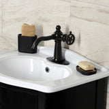 Fuller One-Handle 1-Hole Bathroom Faucet with Deck Plate and Push Pop-Up Drain