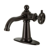 Fuller One-Handle 1-Hole Bathroom Faucet with Deck Plate and Push Pop-Up Drain