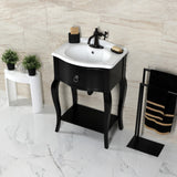 Hamilton One-Handle 1-Hole Bathroom Faucet with Deck Plate and Push Pop-Up Drain