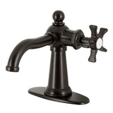 Hamilton One-Handle 1-Hole Bathroom Faucet with Deck Plate and Push Pop-Up Drain
