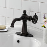 Belknap One-Handle 1-Hole Bathroom Faucet with Deck Plate and Push Pop-Up Drain