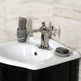 Hamilton One-Handle 1-Hole Bathroom Faucet with Deck Plate and Push Pop-Up Drain