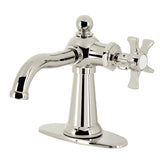 Hamilton One-Handle 1-Hole Bathroom Faucet with Deck Plate and Push Pop-Up Drain