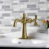 Hamilton One-Handle 1-Hole Bathroom Faucet with Deck Plate and Push Pop-Up Drain