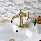 Hamilton One-Handle 1-Hole Bathroom Faucet with Deck Plate and Push Pop-Up Drain