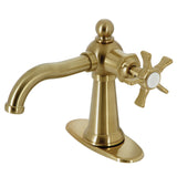 Hamilton One-Handle 1-Hole Bathroom Faucet with Deck Plate and Push Pop-Up Drain