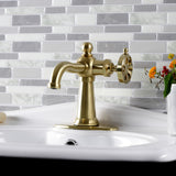 Belknap One-Handle 1-Hole Bathroom Faucet with Deck Plate and Push Pop-Up Drain