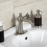 Fuller One-Handle 1-Hole Bathroom Faucet with Deck Plate and Push Pop-Up Drain