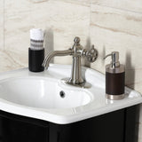 Fuller One-Handle 1-Hole Bathroom Faucet with Deck Plate and Push Pop-Up Drain