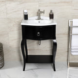 Fuller One-Handle 1-Hole Bathroom Faucet with Deck Plate and Push Pop-Up Drain