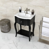 Fuller One-Handle 1-Hole Bathroom Faucet with Deck Plate and Push Pop-Up Drain